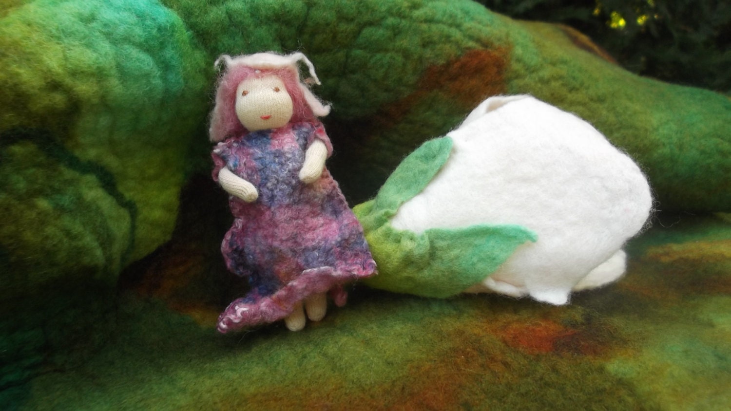 Hand made Waldorf flower-doll