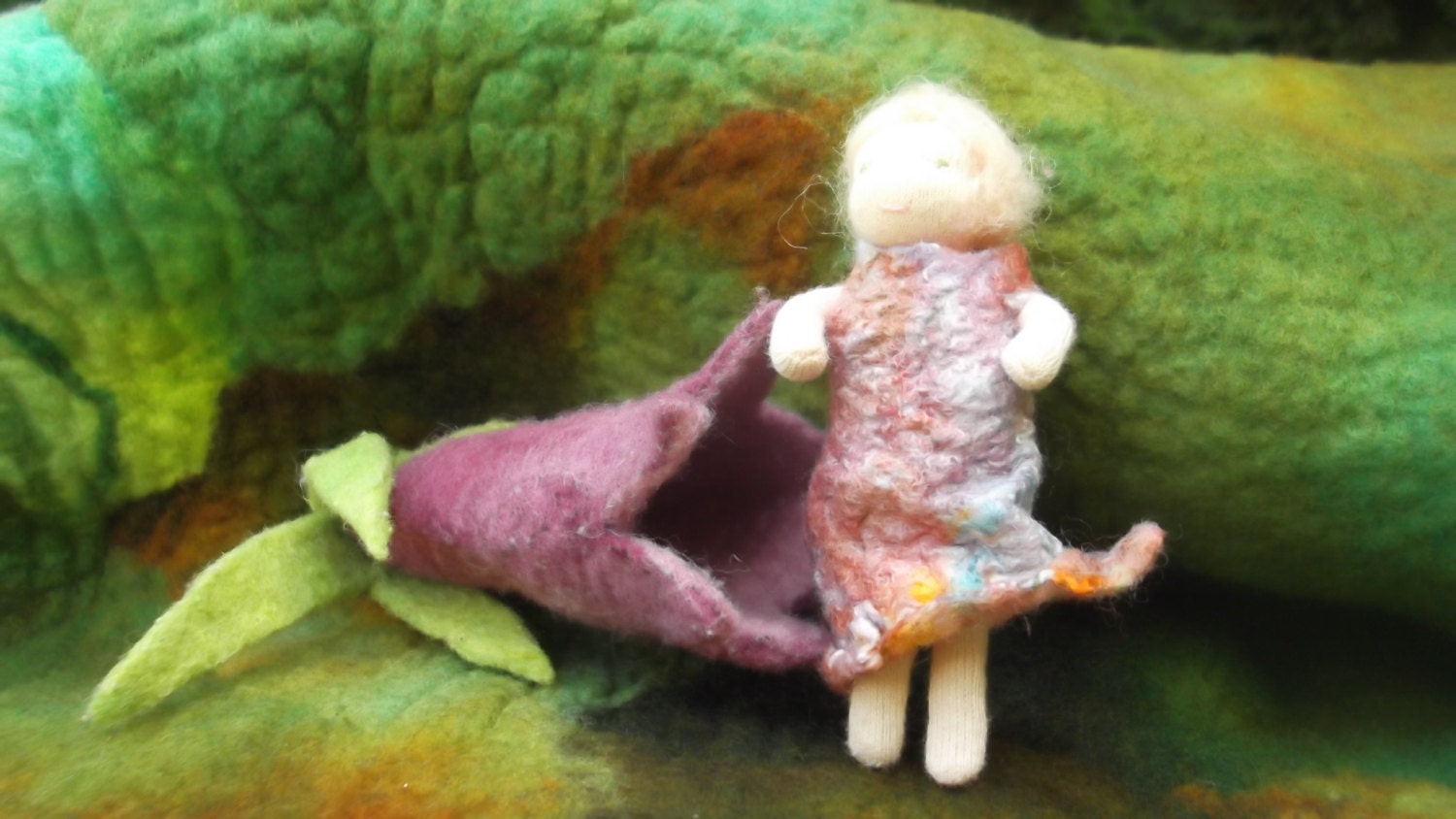 Hand made Waldorf flower-doll