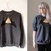 Hand Printed Sweatshirt - Let's Make Shapes - Charcoal/Gold