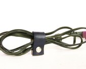 Leather Cord Organizer  in Galaxy Blue - Made in USA