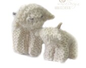 From natural wool / knitted baby with mother SHEEP / LAMB