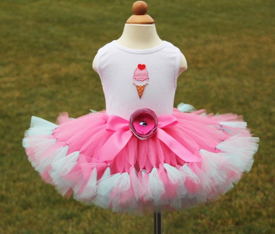 Bubblegum Ice Cream Petti Tutu Set, Baby Tutus, Toddler Tutus, Custom Tutus, Birthday Dress