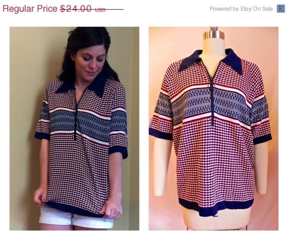 25% OFF 70's Retro Knit Polo