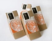 Natural Kitchen Tea Towel - oranges design