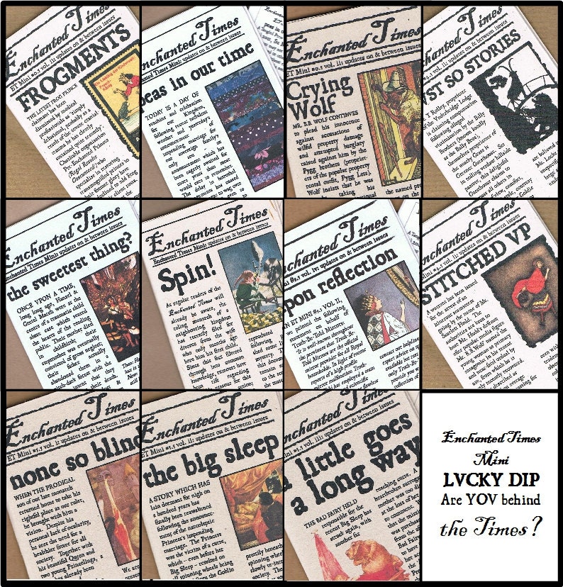LUCKY DIP Enchanted Times Mini - random sample Issue - miniature fairy tale newspaper