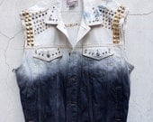 Vintage Customised Dip Dyed Denim Vest
