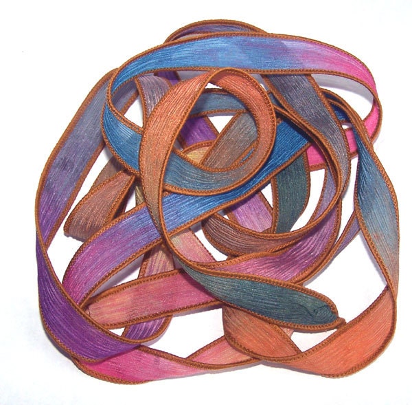 Sassy Silks Hand Dyed/Painted Ribbons Madras - sassysilks21