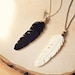 Large Tribal Feather necklace - Indie chic, bohemian everyday necklace,