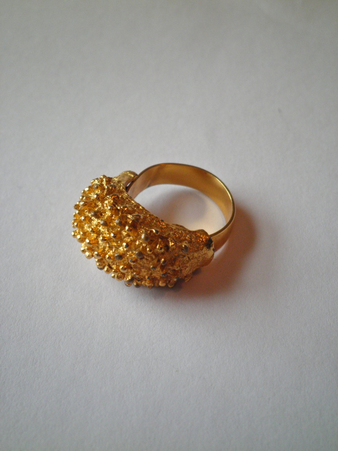 Vintage Textured Gold Cocktail Ring.