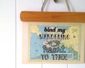bind my heart....vintage map atlas art print one of a kind ALASKA
