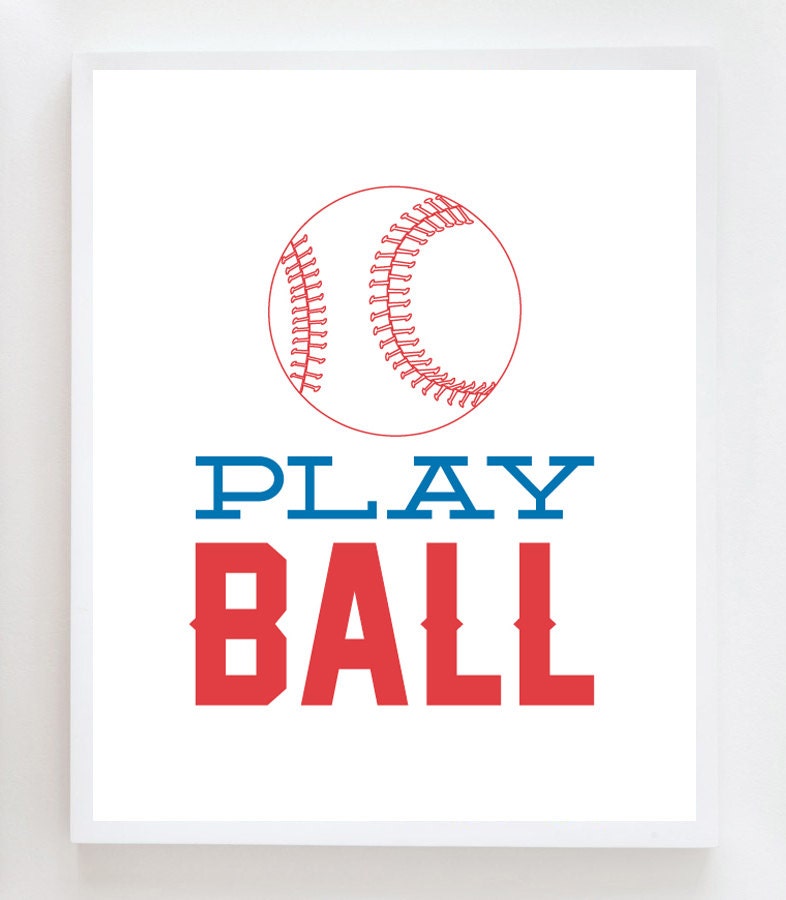 8x10 Play Ball Baseball Wall Art Print