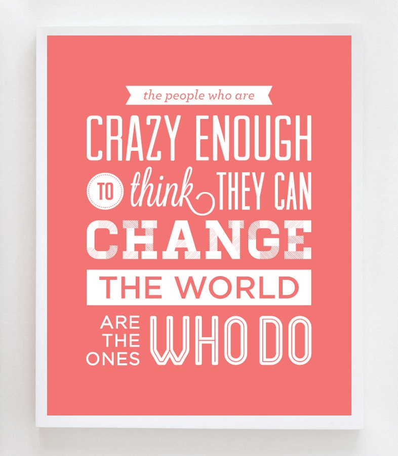 8x10 Change The World Coral Wall Art Print