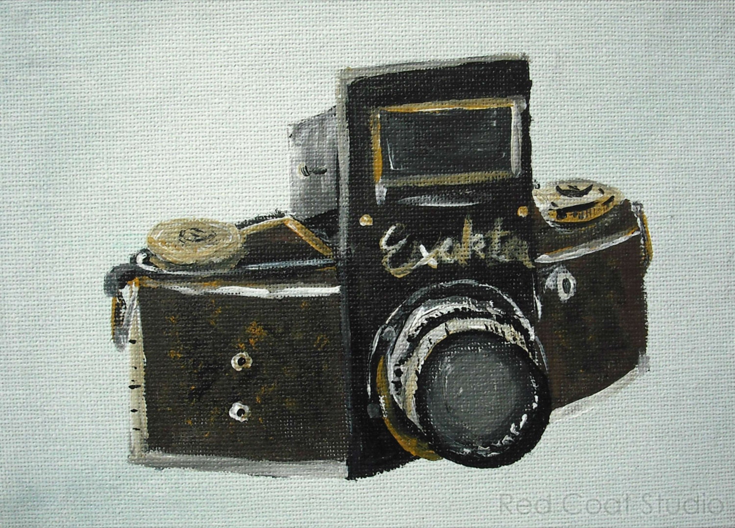 Vintage Camera Wall Art Print from Original Painting - Elektra