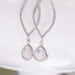 Silver and Opal Earring - Marquise Earring with Moonstone Drops - Sterling Silver Earwires - October Birthstone