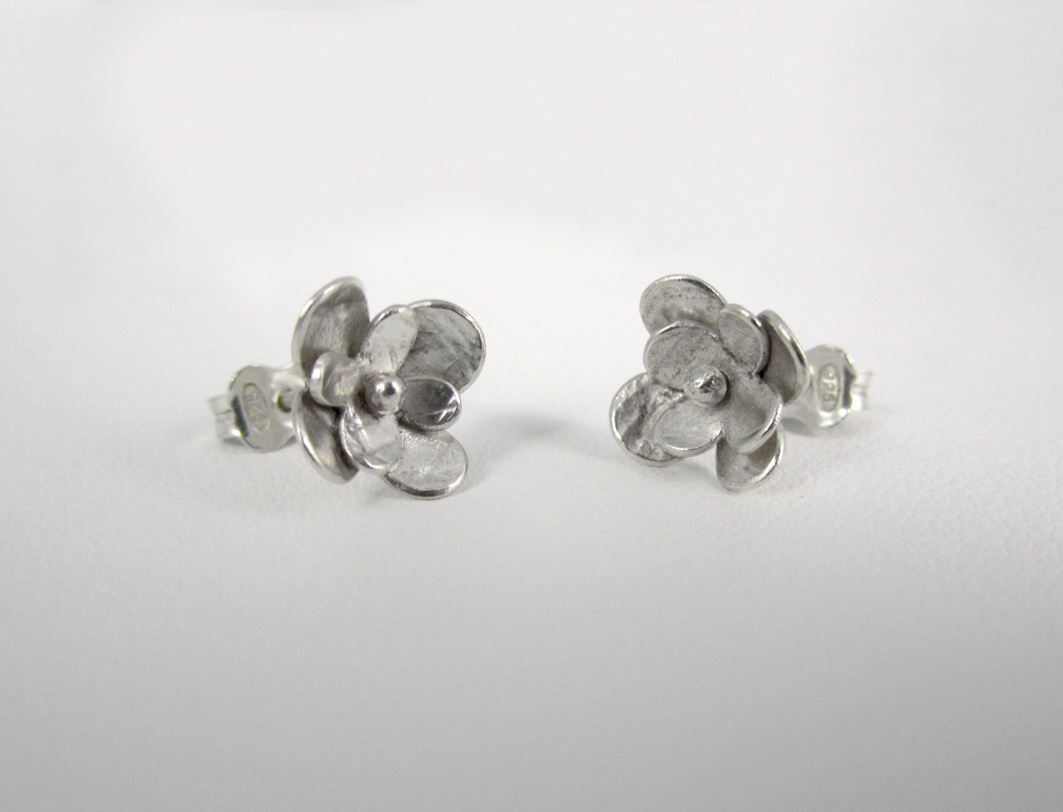 Sterling silver flower earrings