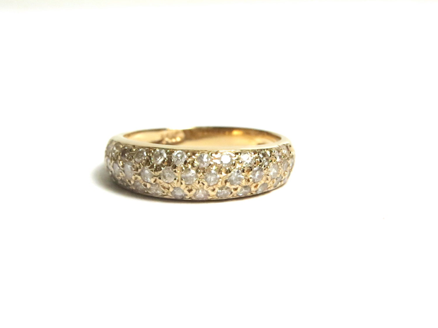 14k Yellow Gold Diamond Band Size 5 1/2