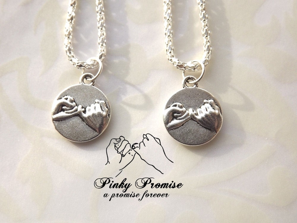 2 Best Friends Necklaces  - His Hers Couples Necklace  -  Pinky Promise Necklace  -  Boyfriend Girlfriend  - Pinky Swear Necklace  -  Pinkie