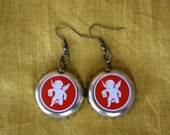 Cherub Bottle Cap Earrings