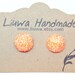 Orange Glitter Dot Post Earrings, Polymer Clay Studs, Stainless Surgical Steel Posts