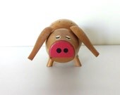 Kitschy Wooden Pig Toothpick Holder