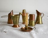 Miniature Copper and Brass Doll House Kitchen Trinkets Accessories