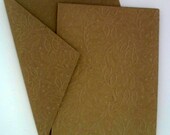 Leafs Kraft Note Embossed Card Set - Kraft Envelopes - Kraft Cardstock - Any Occasion - Thank You - Fall - Autumn Leaves