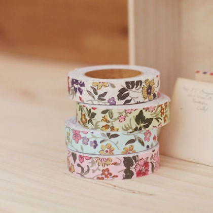 Adhesive Deco wild flower fabric tape by Dailylike