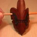 Carved Leather Fleur de Lis Hair Barrette