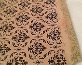 100 Merchandise Bags, 6x9 Inches, Damask/Scroll Print, Paper Bags for Stores, Favors, and Gifts