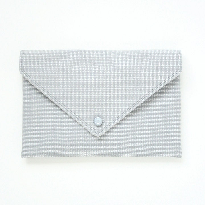 Light Grey Blue Pendleton Upholstery Fabric Clutch