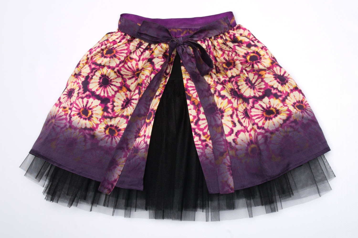 Girls pattern clothing, tutu inspired, children clothes, Lillies Layered Floral Party Skirt for ages 7 to 12 years (120 - 140cm)