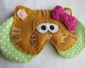 Orange Tabby cat sleep mask -  adjustable - eye mask
