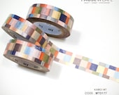 Multi Color Mosaic Square mized 15mm x 15m Japanese Kamoi Masking Tape