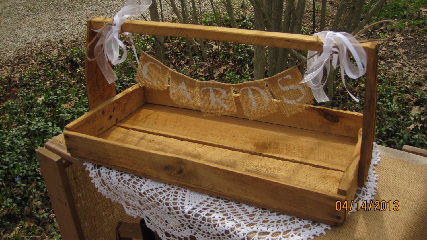 RESERVED For Terrie- 2 Handled Crates, 3 BB Crates with a CARDS Banner