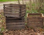 Large Full Bushel-RARE Vintage Orchard Crates- Rustic Wedding Decor,Wood Crate Table, Planter Boxes,Home Decor