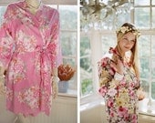 5 Custom bridesmaids robes. Great as flower girls robes, bridal party robes and unique gifts for bridesmaids. Assorted prints.