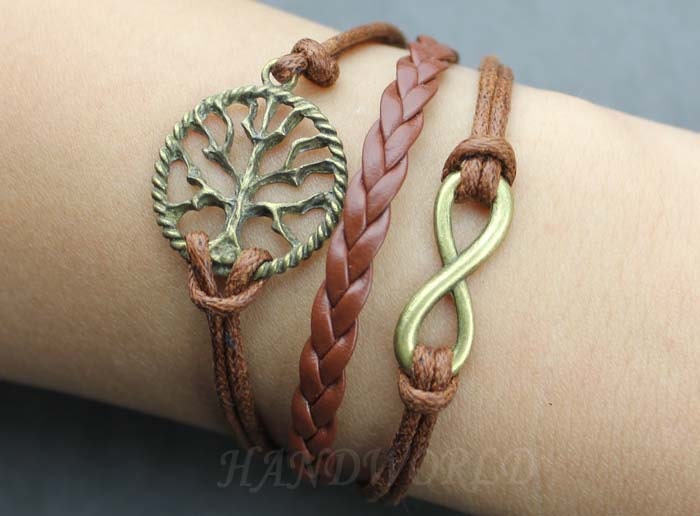 Infinity &tree bracelet,antique bronze bracelet,wishing tree bracelet,best chosen gift-N753