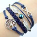 silvery wings bracelet pearl bracelet wishing tree bracelet infinity karma bracelet wish bracelet navy blue bracelet bangle cuff gift-N1296