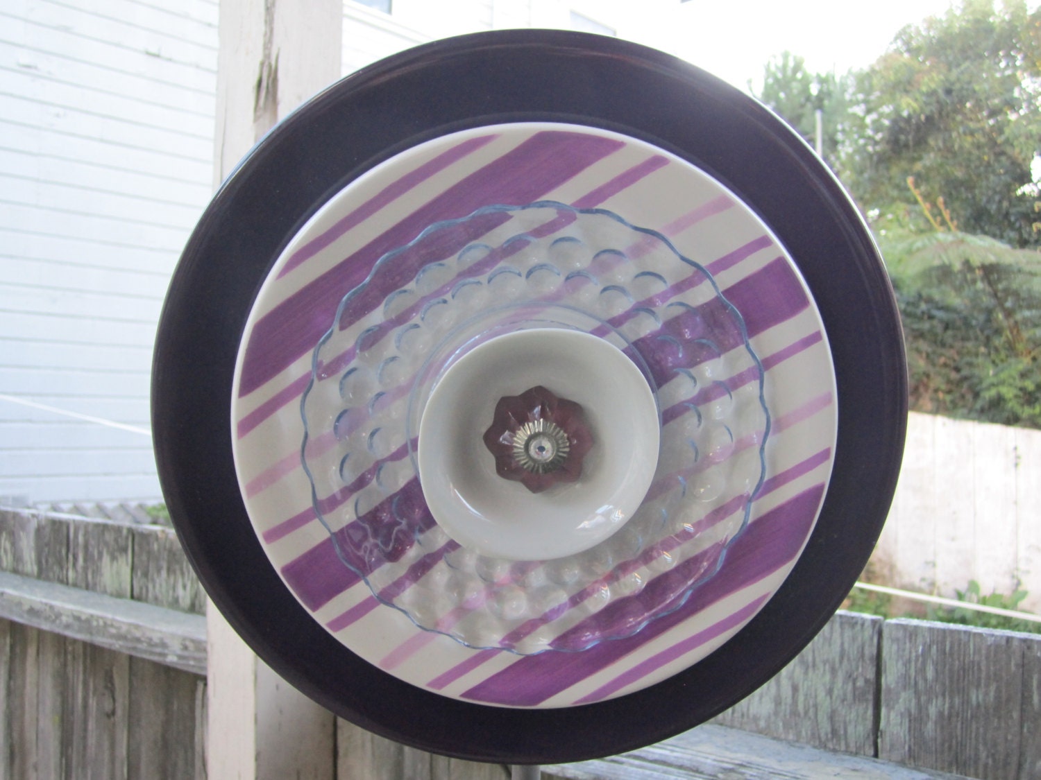 Plum Ceramic Glass Garden Plate