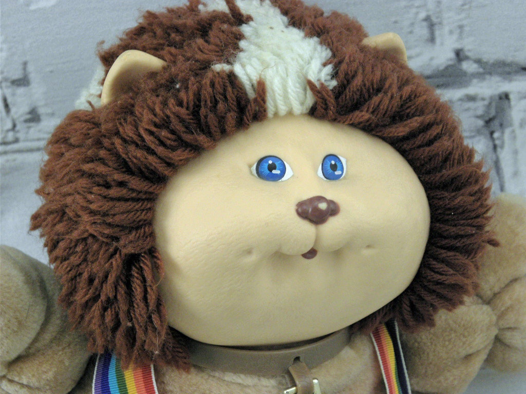 Vintage Cabbage Patch Kids Doll Koosas Lion Puffball Brown Hair 1983