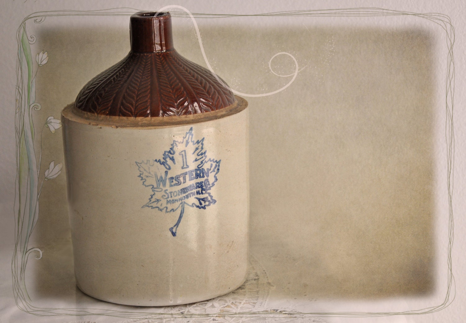 Vintage Western Stoneware whiskey jug early 1900