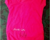 MATERNITY SHIRT - ready-to-ship due in JULY medium w/side shirring