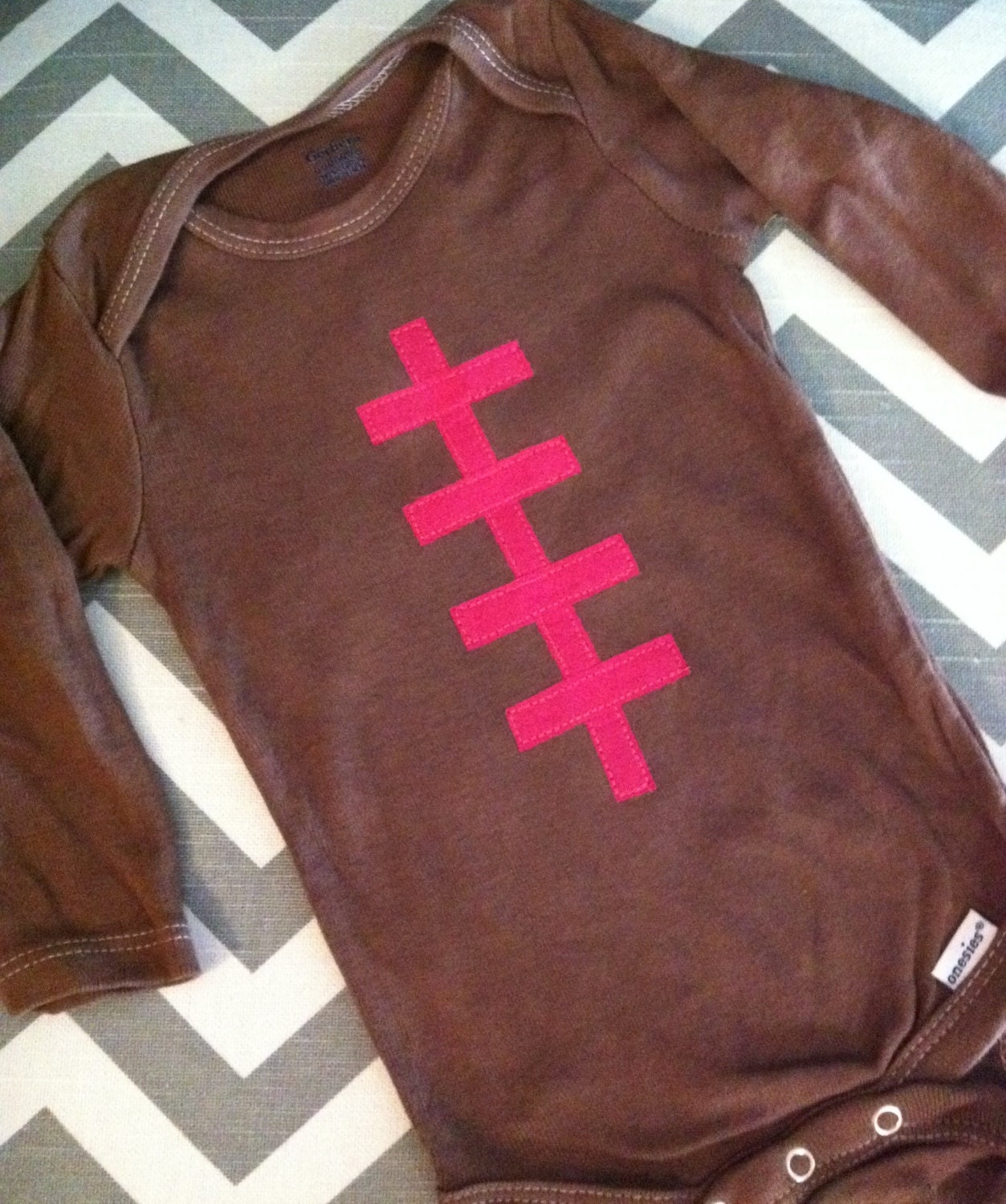 PINK girl football onesie or toddler t-shirt with pink laces