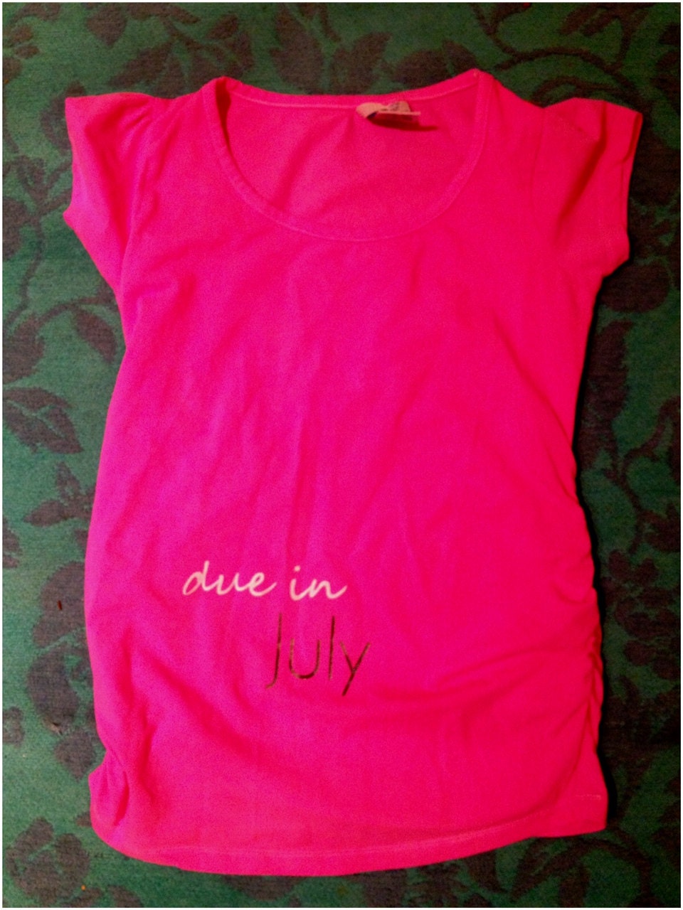 MATERNITY SHIRT - ready-to-ship due in JULY medium w/side shirring