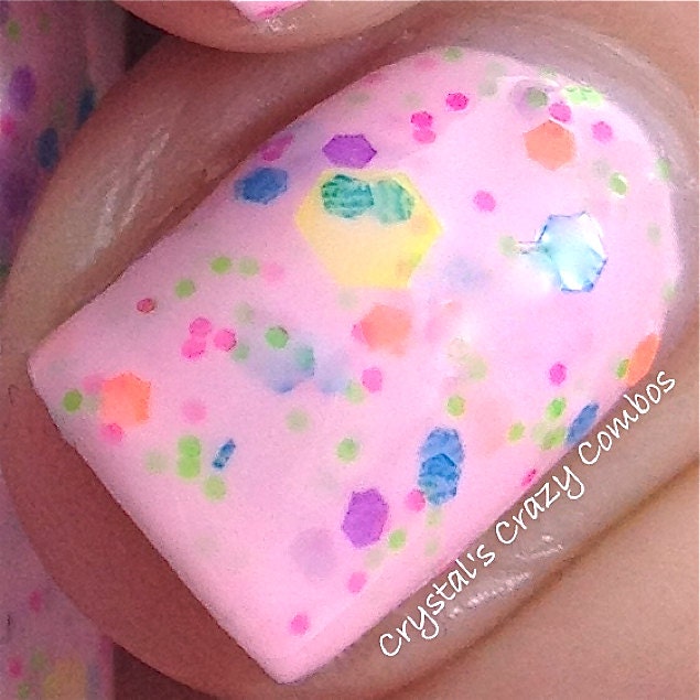 NEW--I Lost My Marbles:  Custom-Blended Neon Glitter Nail Polish / Lacquer