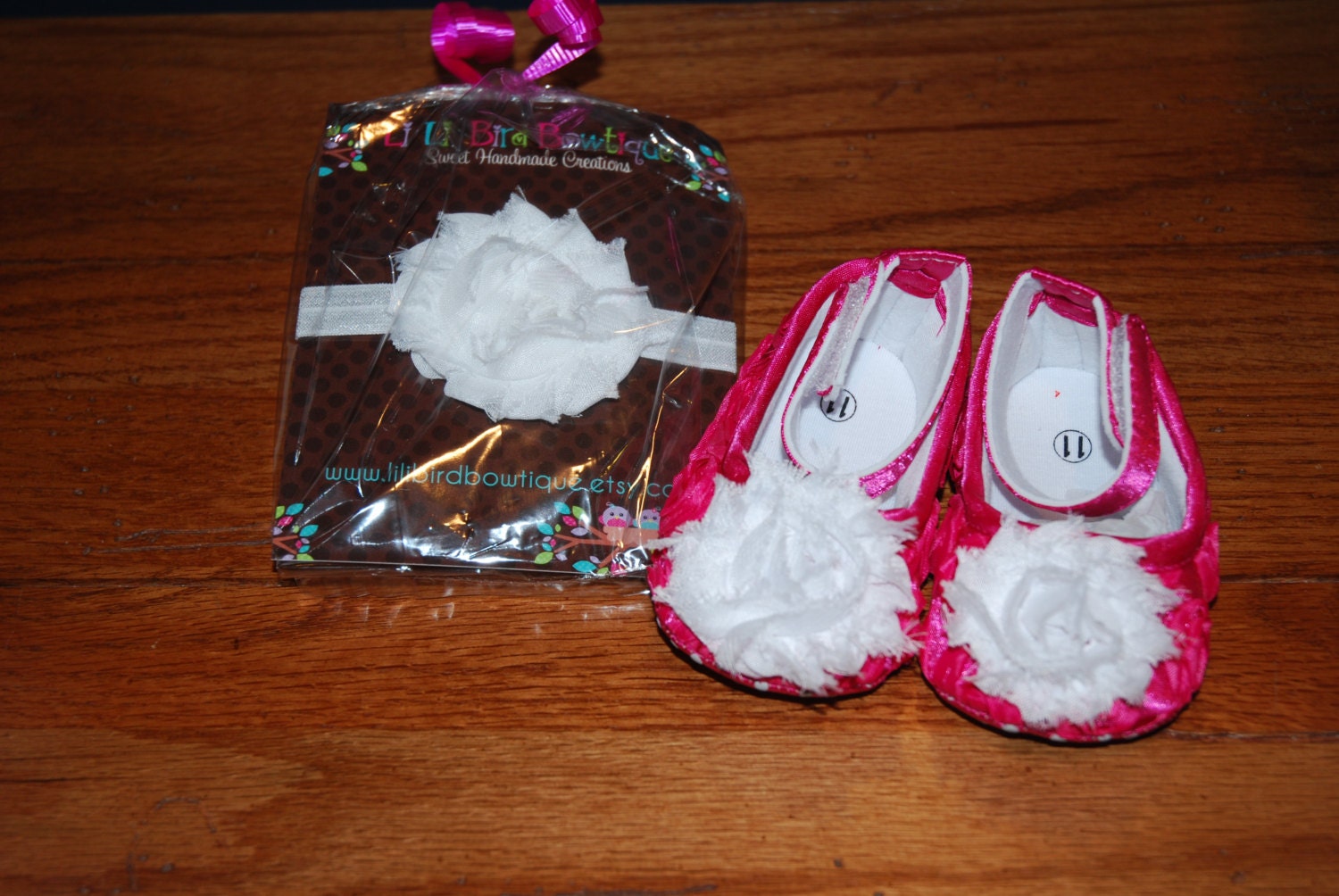 New Baby Gift Set / Girl Gift Set / Shower Gift / Newborn Headband and Matching Shoe Set / Toddler Headband and Matching Shoe Set