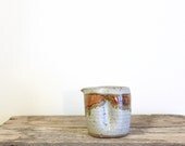 Vintage Rustic Pottery Creamer - Gray Speckled with Browns