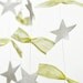 Felt star garland with cotton fabric scraps, pale yellow and white garland, shabby chic decor