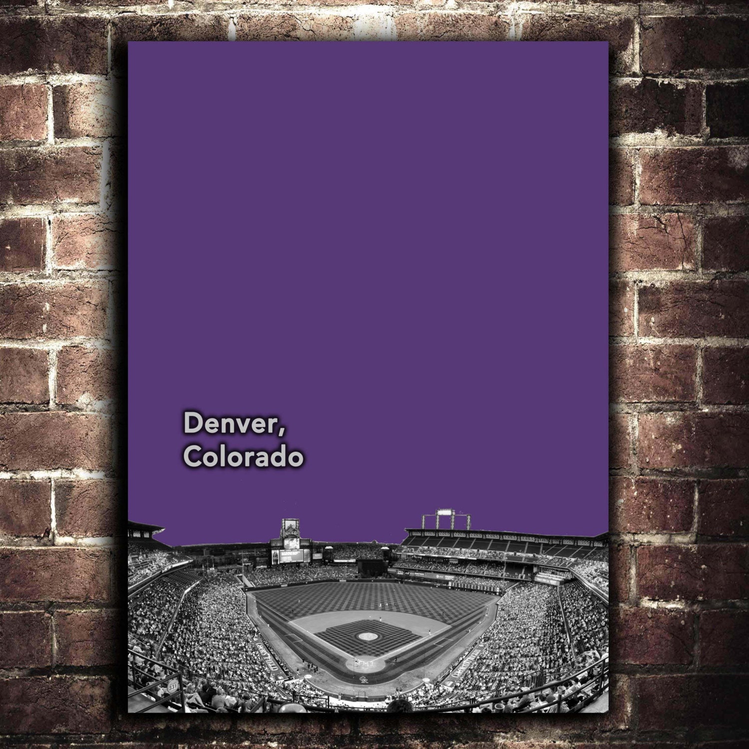 MLB colorado rockies MLB Baseball Art Print 12x16