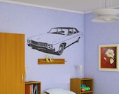 Wall Vinyl Sticker Decals Decor Mural Kids Classic Hot Rod Muscle Car Old 086